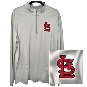 ST LOUIS CARDINALS Long Sleeve 1/4 Zip Cutter & Buck Men's Size Large ☆ NWT